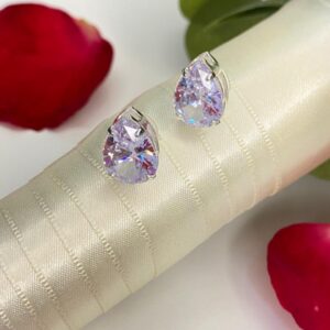 Brinco Prata Gota Cristal